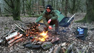 UK Solo Wild Camping In a OEX Tent  Forest Camping  MLMLANT Sleeping mat [upl. by Schatz]