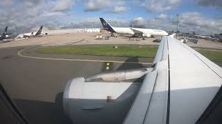 Lufthansa A319 cloudy August departure from Frankfurt I 4K60 [upl. by Aiset]