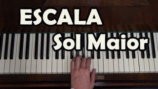 Como tocar a Escala de Sol Maior  Aula de Piano para Iniciantes [upl. by Tempest622]