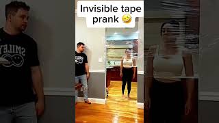 Invisible tape 🤣 funnymoments funnyprank funnyshorts hahaha trynottolaugh shortsviral fyp [upl. by Nyvek]