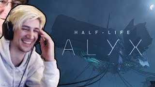 xQc Reacts To HalfLife Alyx Announcement Trailer [upl. by Quillan586]