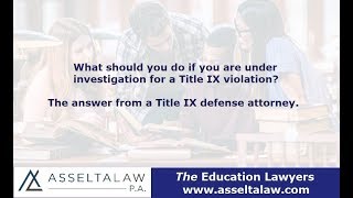 What should you do if you are under investigation for a Title IX violation A lawyer answers [upl. by Sanjiv]