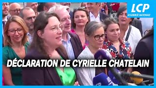 Arrivée des députés Écologistes à lAssemblée  déclaration de Cyrielle Chatelain 09072024 [upl. by Eniar]