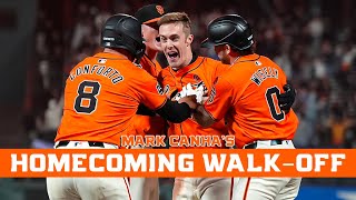 Mark Canha Hits WalkOff Sac Fly in Bay Area Homecoming  San Francisco Giants Highlights [upl. by Ariat855]