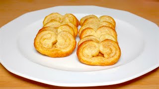 Ventagli di Pasta Sfoglia Dolci 3 INGREDIENTI Video 4K  French Palmiers 3 INGREDIENT Recipe [upl. by Lahcsap]