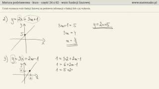 Funkcja liniowa  wyznaczanie wzoru  kurs [upl. by Elcarim]