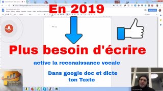 comment utiliser la saisie vocale sur google doc pour vos transcriptions audio [upl. by Ydnec841]