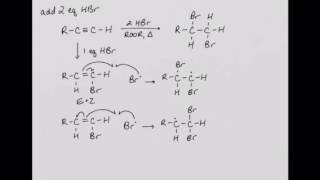 CHEM 220 Reactions of Alkynes Radical Addition of HBr [upl. by Eeliah]