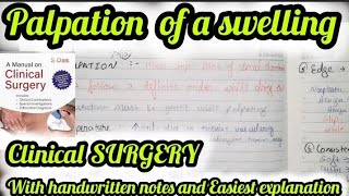 Palpation of a swelling  15 steps explainedGeneral surgery surgerylecture  mbbs [upl. by Auop]