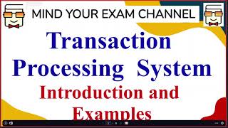 Transaction Processing System TPS Introduction amp Examples  Management Information System MIS [upl. by Ecerahc]