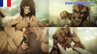 Le titan assaillant VS le titan cuirassé FULL FIGHT🔥🔥Snk saison 4 partie 2 VF🇫🇷 [upl. by Argela]