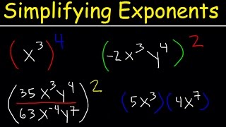 Simplifying Exponents With Fractions Variables Negative Exponents Multiplication amp Division Math [upl. by Portingale]