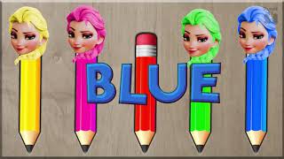 Colorful Frozen Elsa Pencil Wrong Heads Colors Learn  Finger Family Munnik Tvbctv [upl. by Adon]