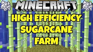 Minecraft Simple High Efficiency Sugarcane Farm Tutorial ConsoleBedrock PE PC Xbox PS4 Switch [upl. by Neiviv]