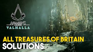 Assassins Creed Valhalla All Treasures Of Britain Locations amp Solutions [upl. by Sukcirdor]