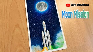 Chandrayaan 3 Drawing  Moon Mission Special  Oil pastel Art [upl. by Aitnyc]