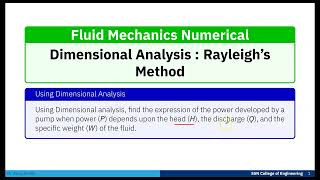 Dimensional Analysis Rayleigh’s Method for PKWHQ [upl. by Hun222]