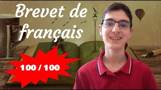 Brevet de français  Comment jai obtenu 100100  Présentation et conseils [upl. by Suhsoj255]