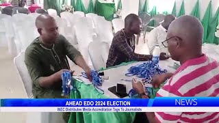 INEC Distributes Media Accreditation Tags To Journalists Ahead Edo 2024 Govship Election [upl. by Jarv310]