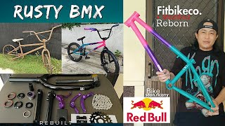 Rusty Bmx Repaint amp Restoration Quick installation Redbull [upl. by Ary]