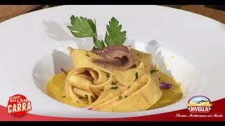 Ricetta Pappardelle con acciughe e peperoni dello Chef Carra  Divella [upl. by Nasar999]