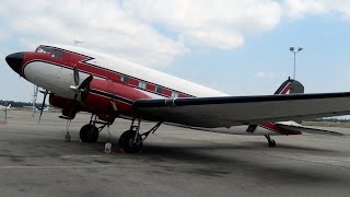 Douglas “HIPER” DC3 DC4C54 PampW R2000 Engines N62CC Fullerton Airport to Chino Airport [upl. by Delinda]