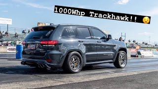 1000WHP Trackhawk 9sec 14 Mile Attempt Insane Launch [upl. by Towbin376]