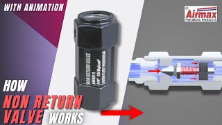 How Pneumatic Non Return Valve Works  Check Valve Working Animation  Airmax Pneumatics LTD [upl. by Annawd]