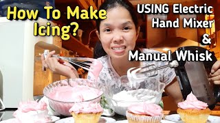 Easiest Way To Make Icing Using Hand Mixer amp Manual Whisk  With Substitute For Cream Of Tartar [upl. by Bevin]