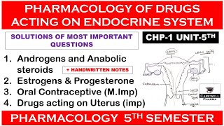 Solution Unit 5  Pharmacology of drugs acting on endocrine system complete  Pharmacology 5 sem [upl. by Ailehs]