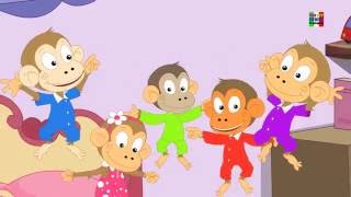 Five Little Monkeys cinque scimmiette  rime per i bambini  video di bambini [upl. by Damiani444]