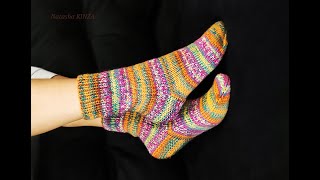 БАЗОВЫЕ НОСКИ ЗА ВЕЧЕРKnitted SocksCalcetines de puntoStricksockenStrikkede sokkerChaussettes [upl. by Ylla]