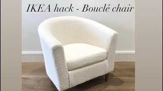 IKEA hack DIY Bouclé armchair reupholstery [upl. by Ahsini262]