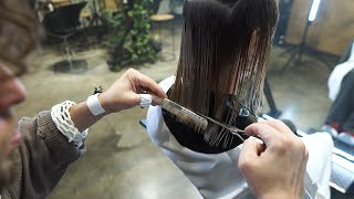 How to cut Long Bob with Bangs StepbyStep Guide [upl. by Leirda]