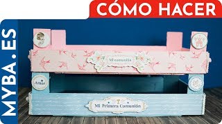 ♻️ Cómo decorar cajas de fresas para comuniones y mesas de dulces Reciclado caja de frutas DIY [upl. by Ternan]