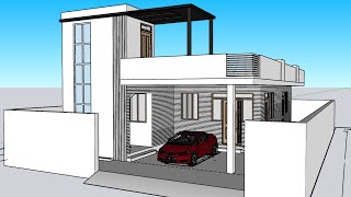 Simple House Design in Sketchup Tutorial  For Sketchup Beginners [upl. by Atsed]