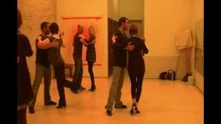 Argentine Tango Lesson  Intermediate level Barrida during GiroMolinette [upl. by Ylrebmik]