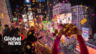 New Year’s 2024 New York City celebrates with iconic ball drop at Times Square [upl. by Clift443]