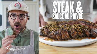 Cuire un steak parfaitement amp sauce au poivre 🔥🥩 [upl. by Dnob]