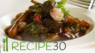 BOEUF beef BOURGUIGNON  By RECIPE30com [upl. by Nodab]