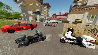 Police Chase Bad Guys Stealing Cars  Farming Simulator 22 [upl. by Straus]