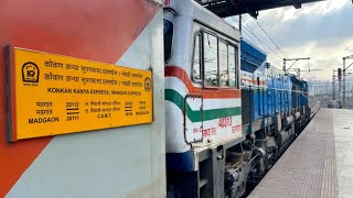 MANDOVI EXPRESS DEPARTING FROM THANE  INDIAN RAILWAYS  KONAKN RAILWAYS [upl. by Arriek]