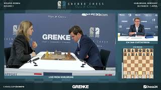 Magnus Carlsen vs Richard Rapport GRENKE Chess Classic 2024 Round 1 [upl. by Klara]