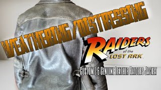 WeatheringDistressing 16 Genuine Leather Raiders Jacket [upl. by Nagah]