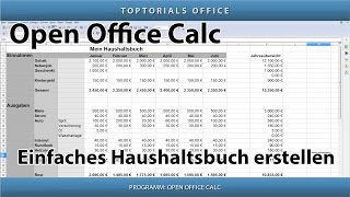 Eigenes Haushaltsbuch erstellen ganz leicht OpenOffice Calc [upl. by Nacim]