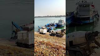 It was the first time I saw a passenger shuttle bus and a cement tanker truck boarding a ferry acro [upl. by Itaws633]