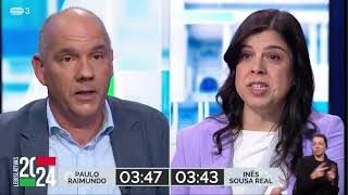 PCP vs PAN  Paulo Raimundo vs Inês de Sousa Real  Eleições Legislativas 2024 [upl. by Stockmon]