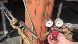 Oxy Acetylene cutting torch setup [upl. by Enyalaj512]