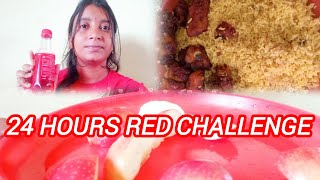 ২৪ ঘন্টা শুধু লাল খাবার খেলাম 24 hours red challenge video  কি কি খাবার খেলাম সারাদিন। [upl. by Izmar520]