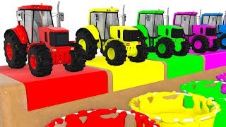 Colors with Tractors amp Vehicles for Kids Educational Animation Cartoon for Children [upl. by Mercola]